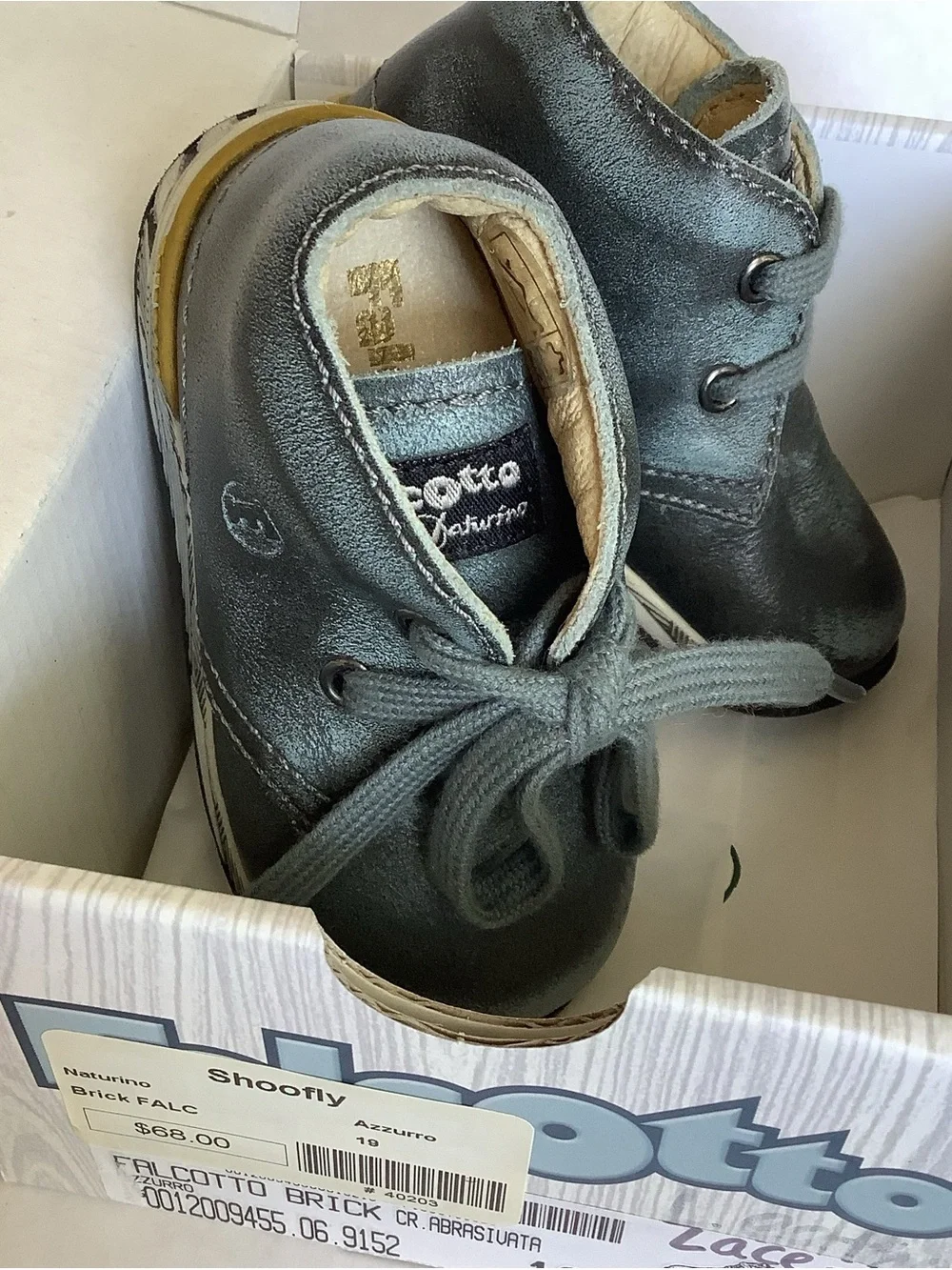 Falcotto by Naturino baby walker distressed leather NWT